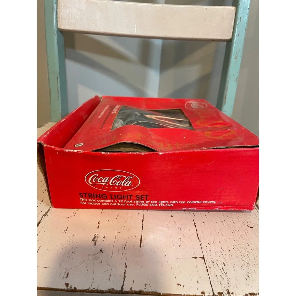 VTG‎ Lot of 3 Coca-Cola Bottle & Red Logo Discs String Lights 12 Ft Sets